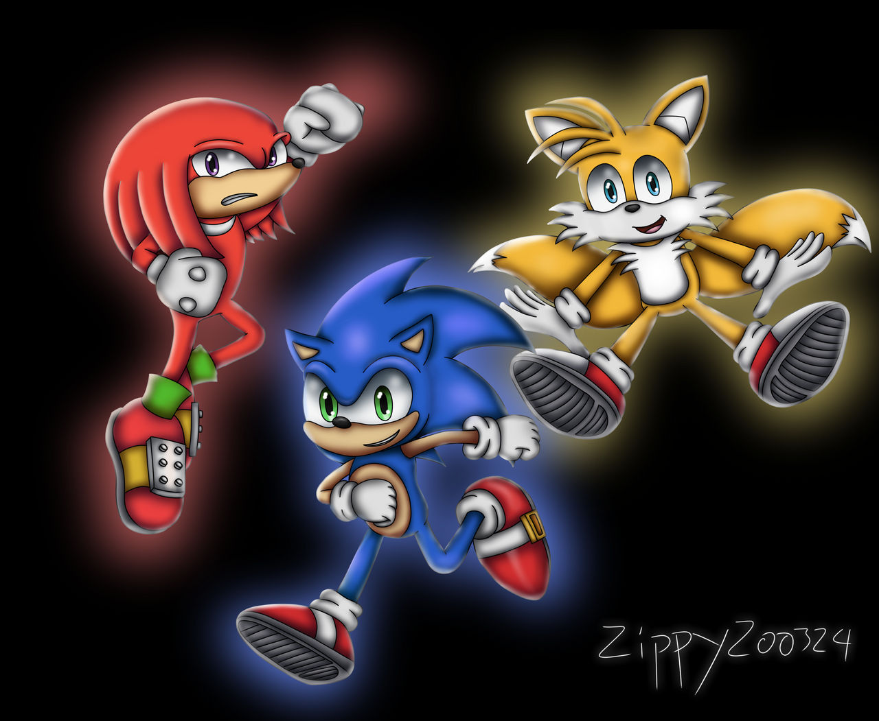 Sonic, Tails, and Knuckles by Zippyzoo324 on DeviantArt