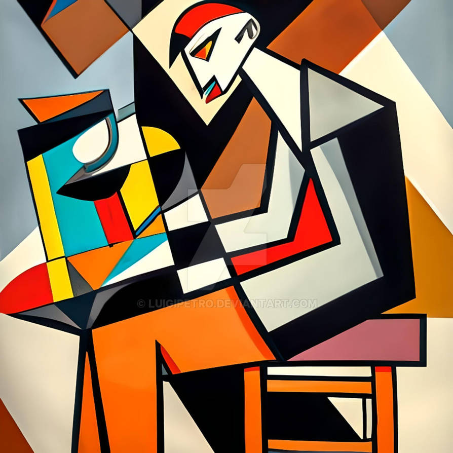 Cubist Rope Stile Cubist style man seated. by LuigiPetro on DeviantArt