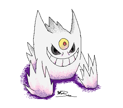 Mega Gengar (shiny) by Pokemonsketchartist on DeviantArt