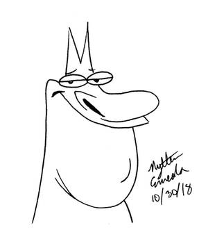 Inktober 30 - Red Guy (Cow and Chicken)