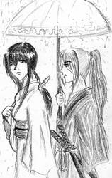 Tomoe and Kenshin by AyinHimura