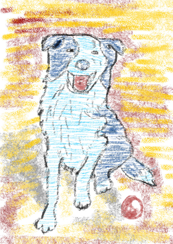 crayoned dog