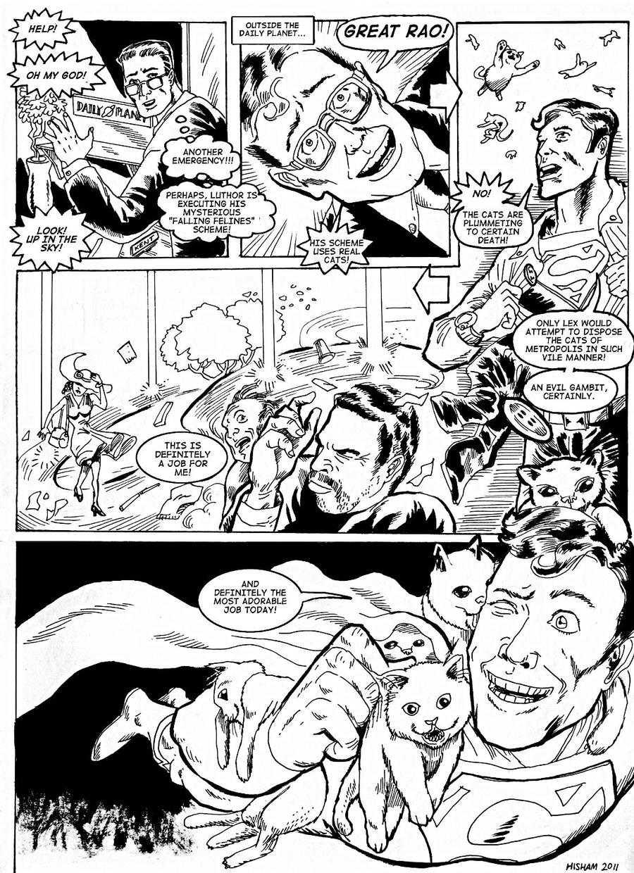 Superman Rescues Cats by KhairulHisham