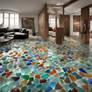 Sea glass floor