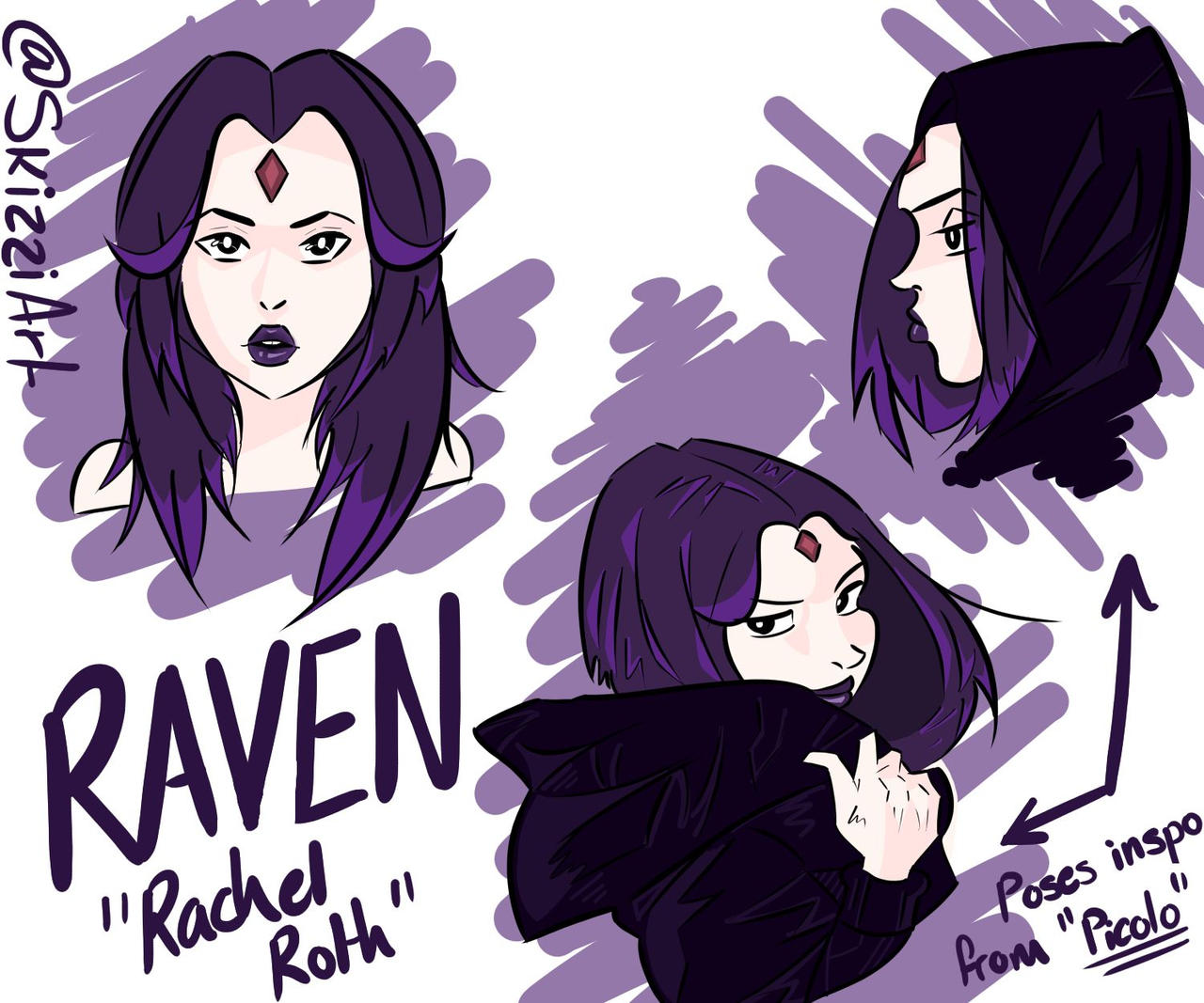 Raven (Rachel Roth) from Teen Titans by SkizziArt on DeviantArt