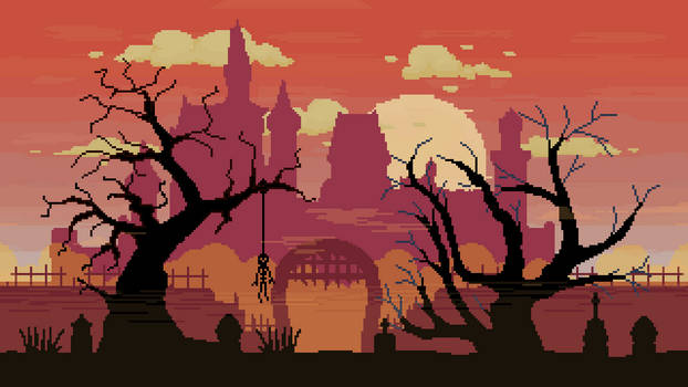 Medieval Castle Background - PixelArt