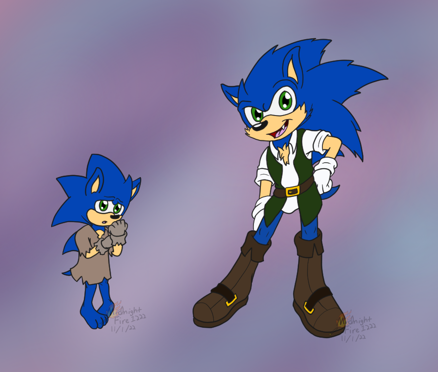 Sonic, younger and older, Witch AU