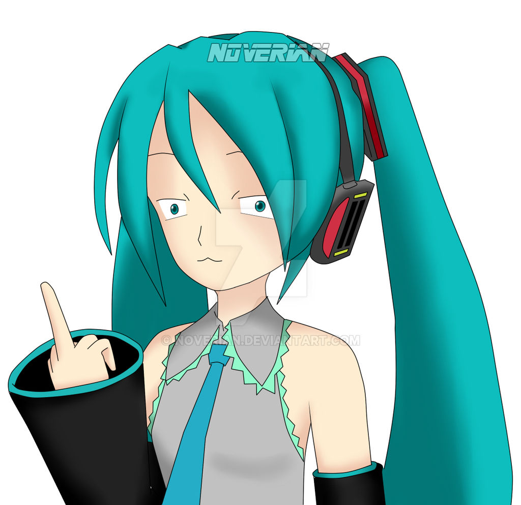 Hatsune Miku Middle Finger by noverian on DeviantArt