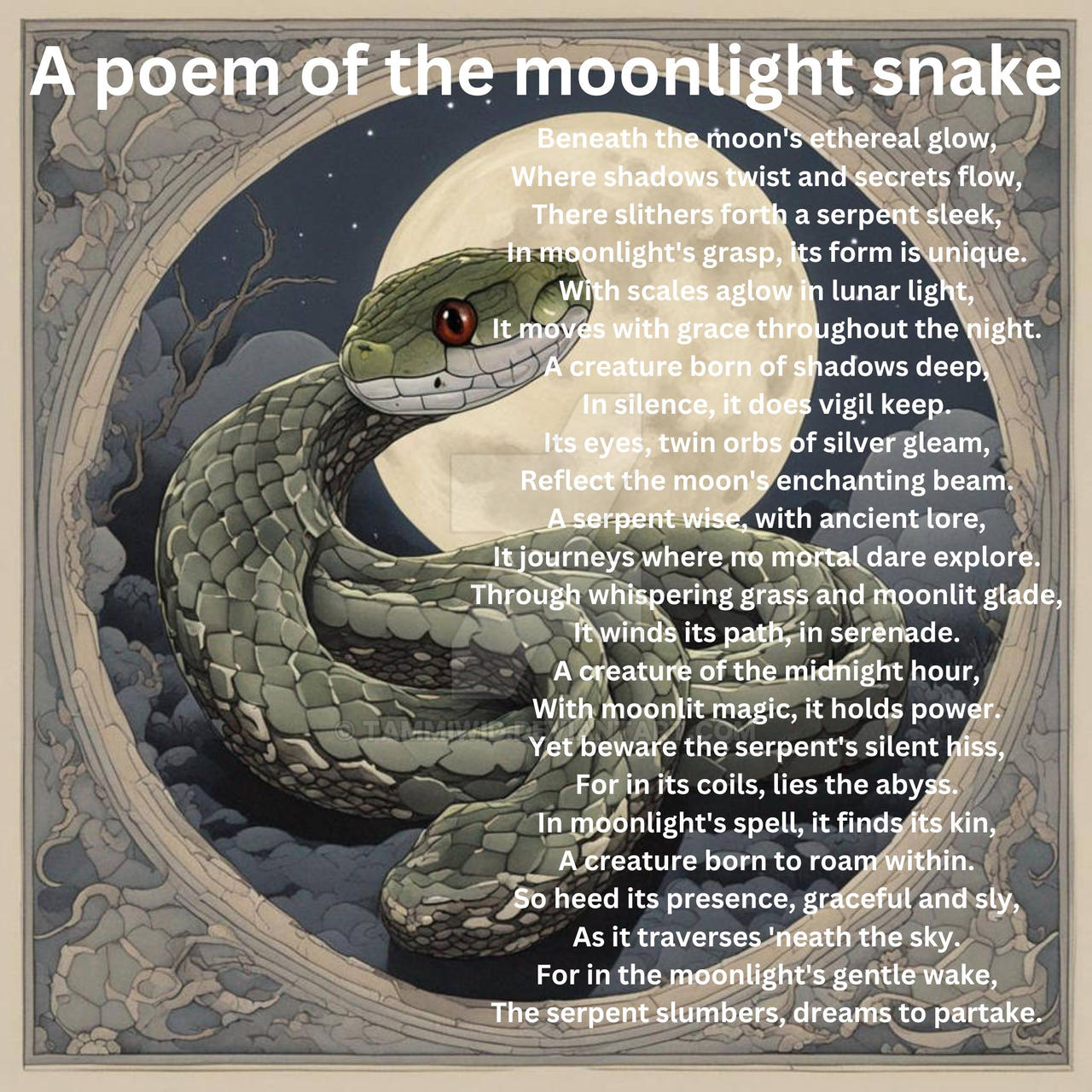 Pattern Poem Snake A poem of the moonlight snake by TammiWid on DeviantArt