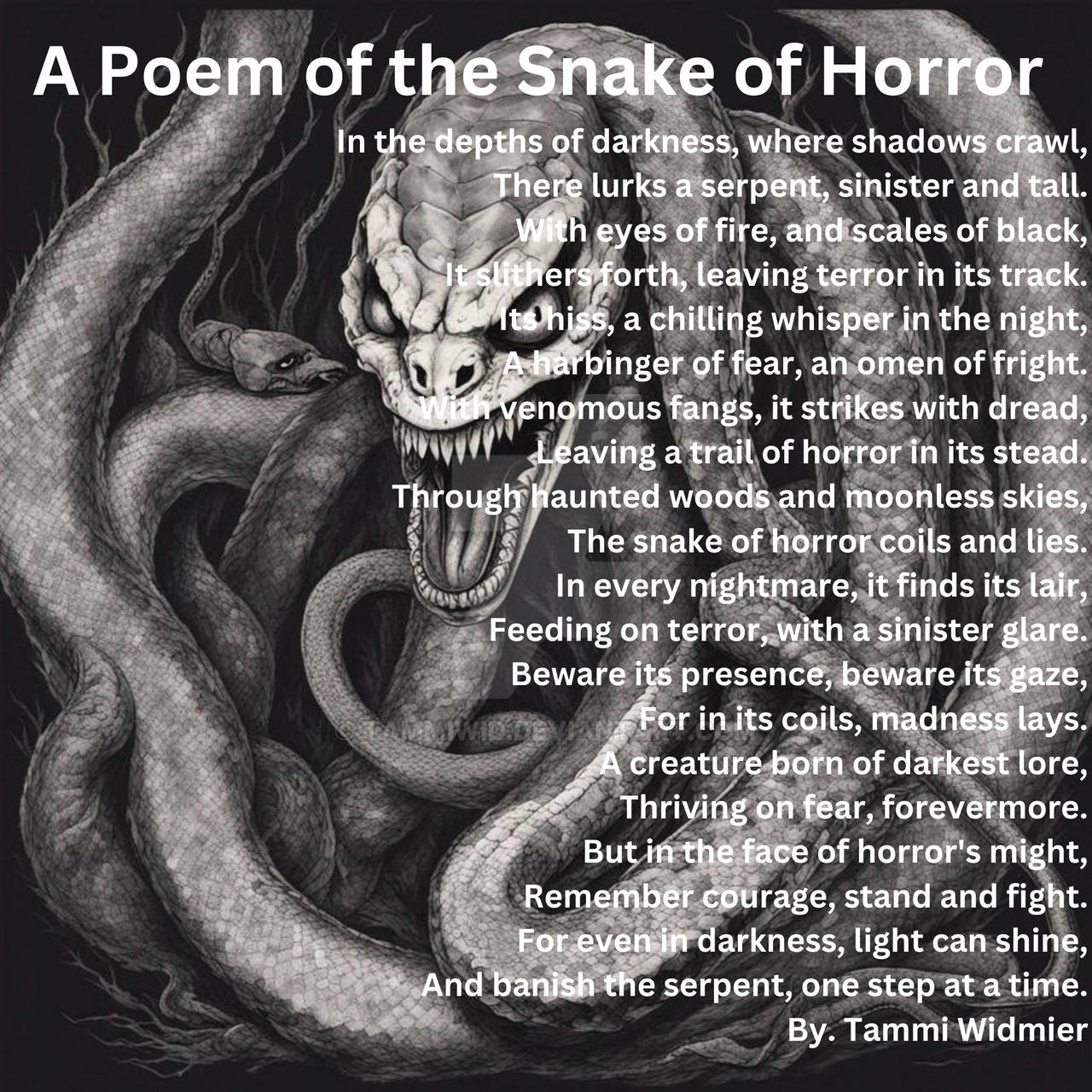 Snake Rhyme Poems A poem of the Snake of Horror by TammiWid on DeviantArt