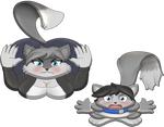 Jineko and Null pancakes BACKGROUNDLESS by WhimsiCalem