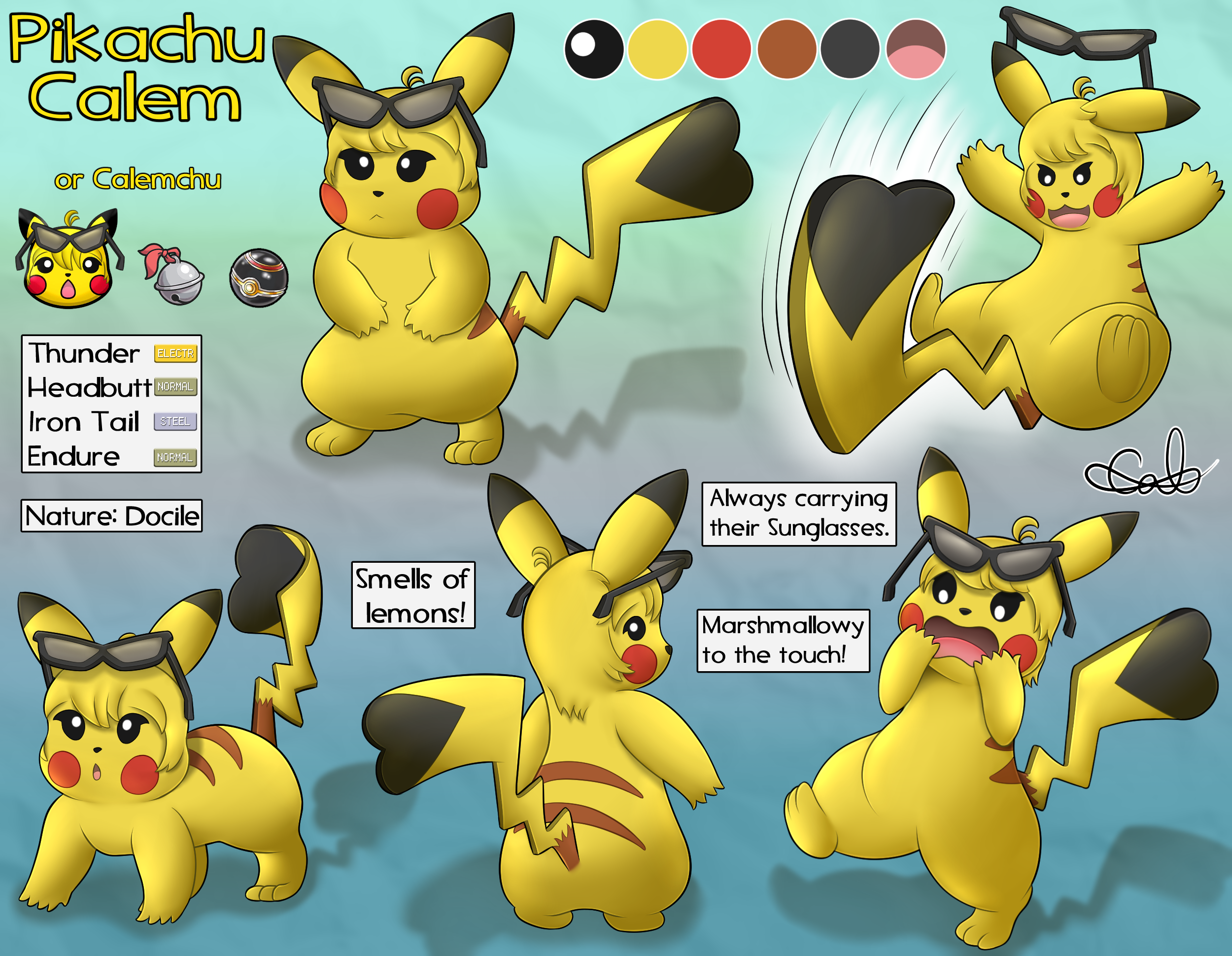 Calem Pikachu Reference Sheet