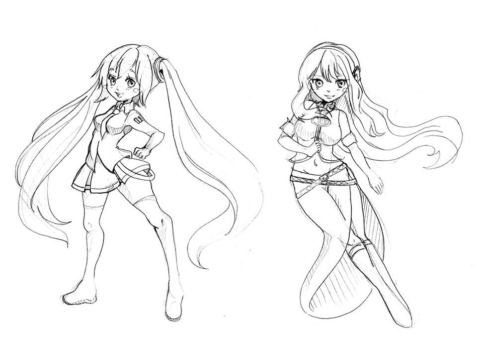 Doodles 1 (Miku and Luka)