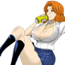 Rangiku drinking beer