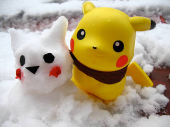 pikachu and snowchu