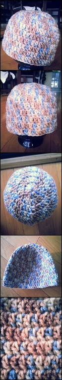 For sale: Crocheted Multi Colored Skull Cap