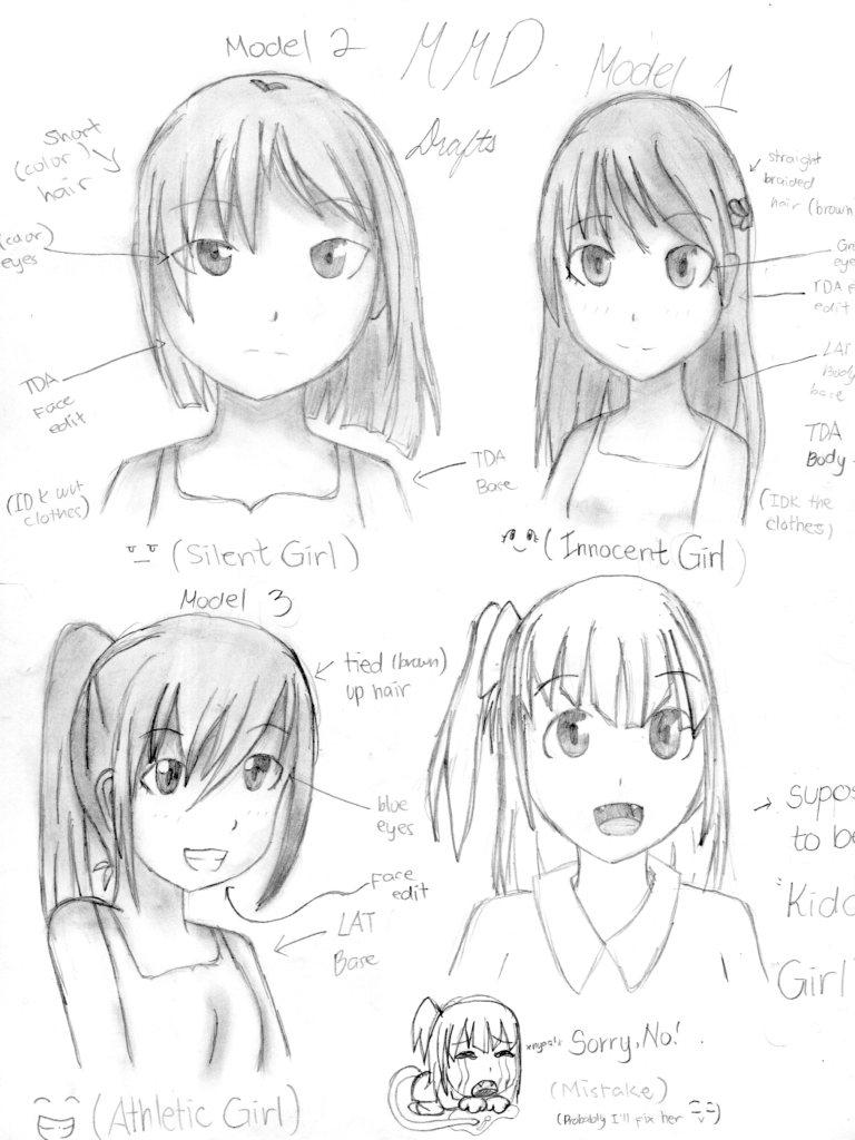 MMD Model Draft Drawing by YuAini on DeviantArt