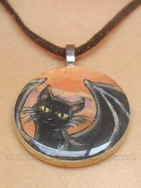 Flying Black Cats - Necklace