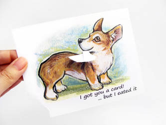 Hungry Corgi Greeting Card by sobeyondthis