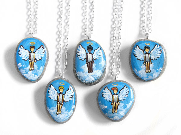 Angel Pendant Necklaces - Short Hair