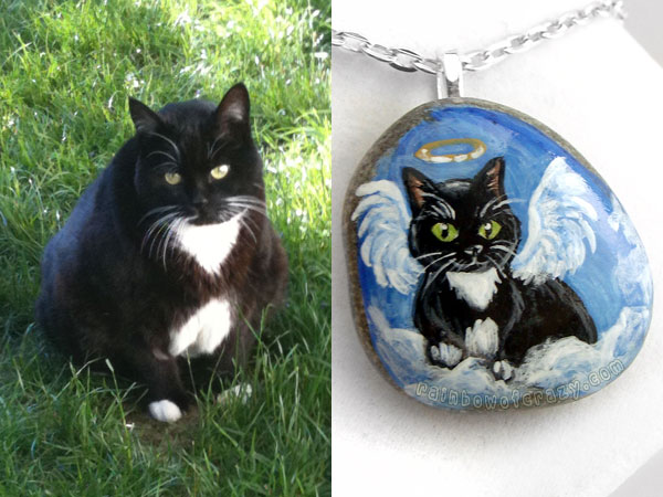 Custom Tuxedo Cat Pendant Necklace