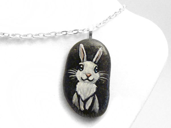 White Rabbit Pendant Necklace