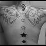 Tattoo - wings and stars