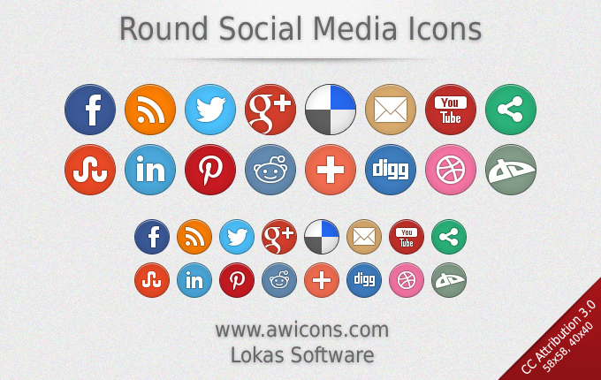 Round Social Media Icons