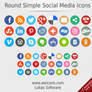 Round Simple Social Media Icons