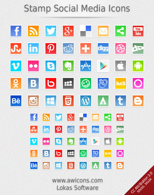 Stamp Social Media Icons by Insofta on DeviantArt