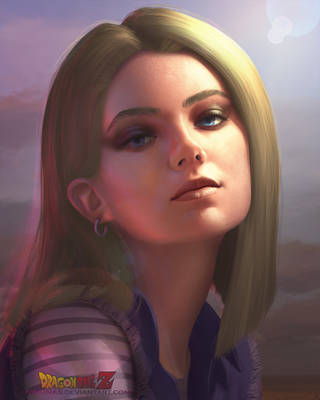 Realistic Android 18 by Kimonas