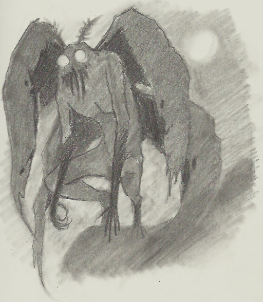 Mothman sketch by Cageyshick05 on DeviantArt