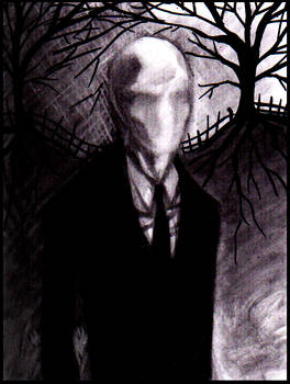 Slenderman charcoal portrait