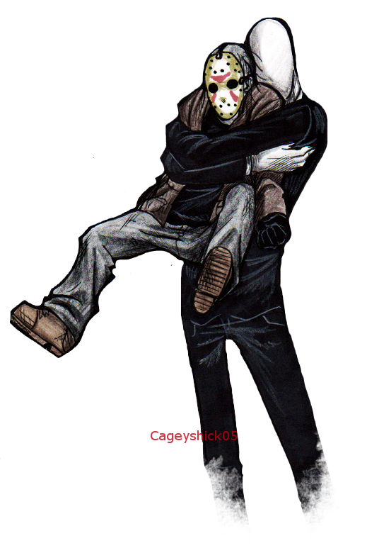 Slenderman gives Jason a hug