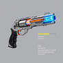 Chrome high tech cyber fire arm details and gadget