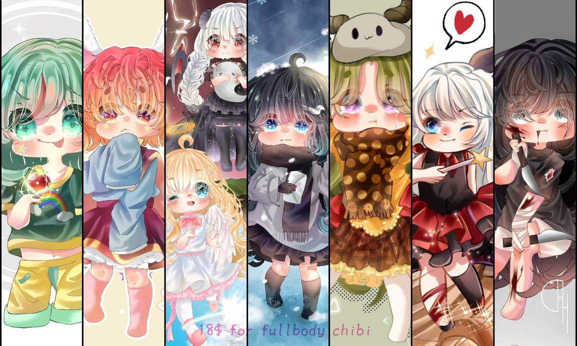 Chibi style-Sample commission by Heinehakuryuu on DeviantArt