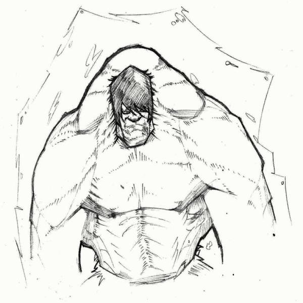 hulk warm-up sketch