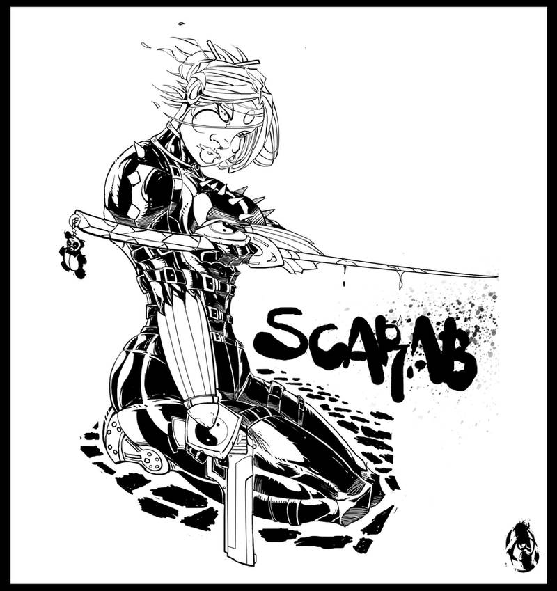 kabuki scarab bw by CRISTIAN-SANTOS