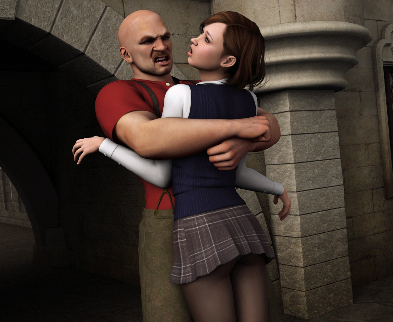 young amanda jones the bear hug scene 5 by torqual3d on deviantart 