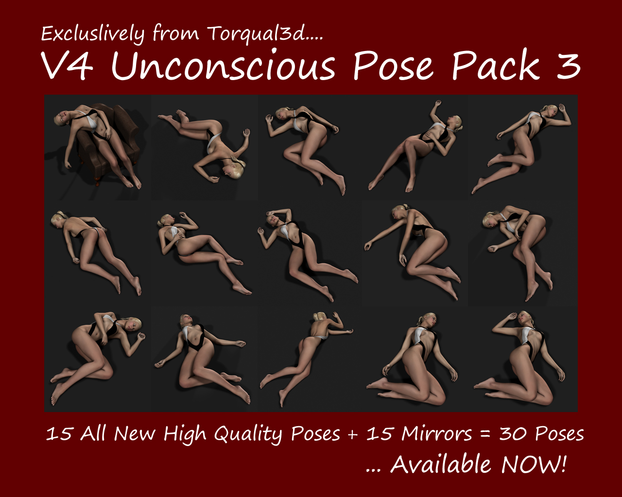 V4 Unconscious Pose Pack 3 Now Available