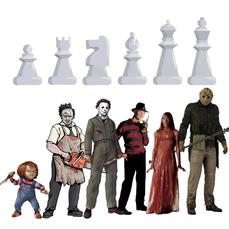 Slasher Horror characters as Chess pieces by spoiledbrat123 on DeviantArt
