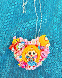 Kawaii Sailor Moon Heart Necklace by StardomByMichelle