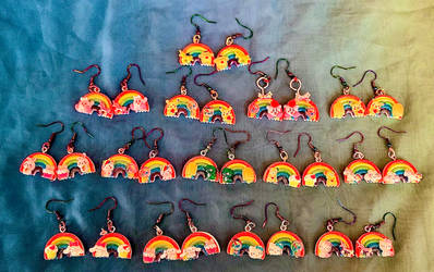 Kawaii Rainbow Character Earrings