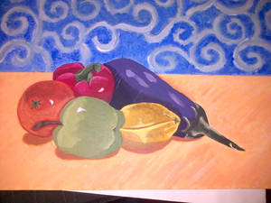 Painting of fruit and vegetables