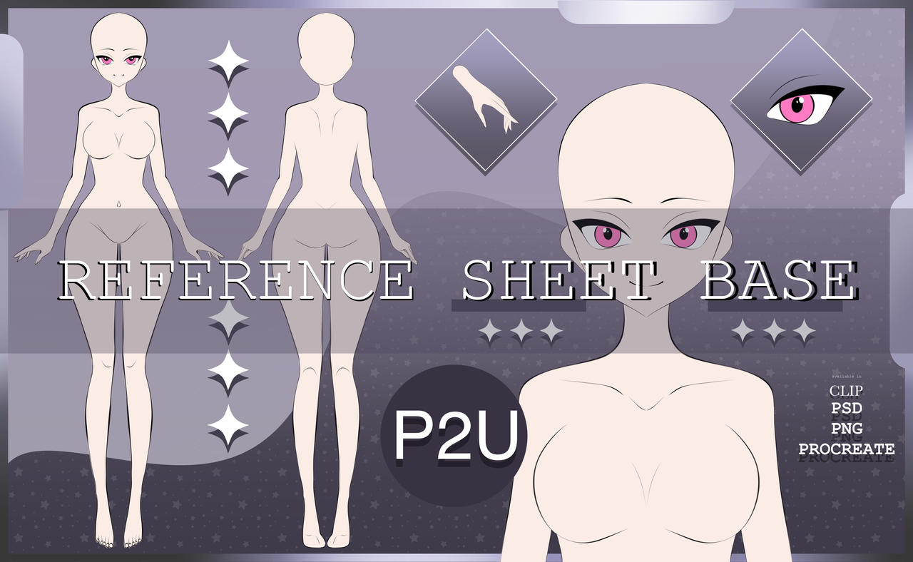 Base Ref P2U Female reference sheet base by abyssmegami on DeviantArt