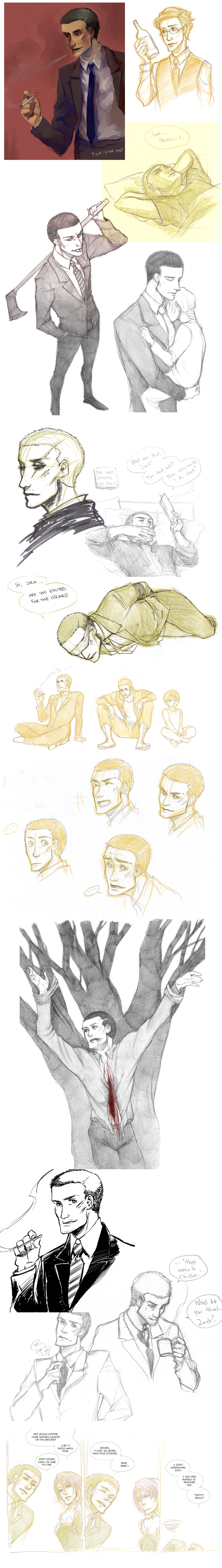 Deadly Premonition Sketchdump (contains spoilers)