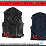 Silver Studded Biker Leather Vest