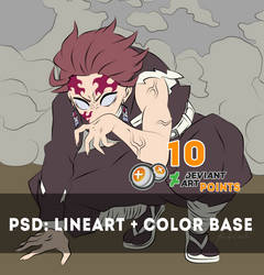 Tanjiro Demon_PSD: LINEART + COLOR BASE