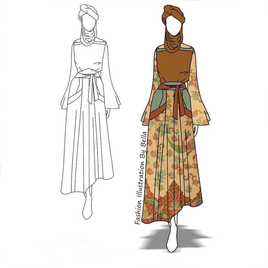 Fashion Hijab Illustration 16 fashion hijab batik 03 by nabelladesign db0idgo