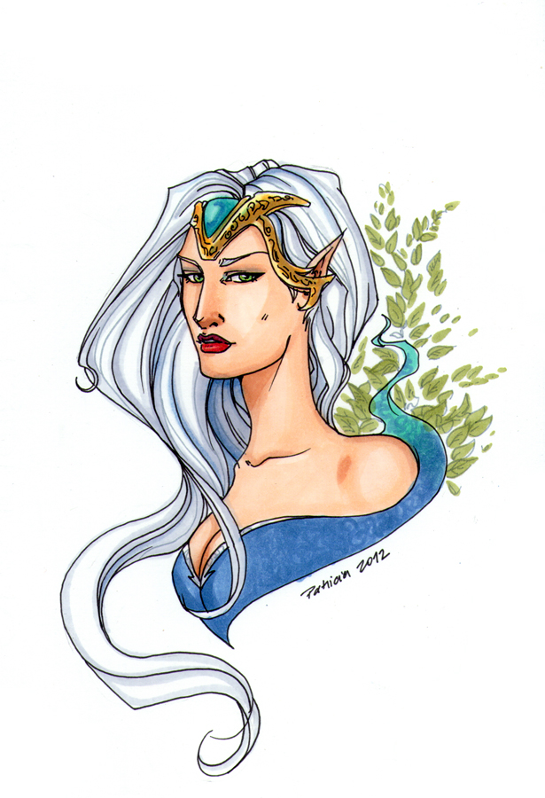 Copic sketch: elven lady